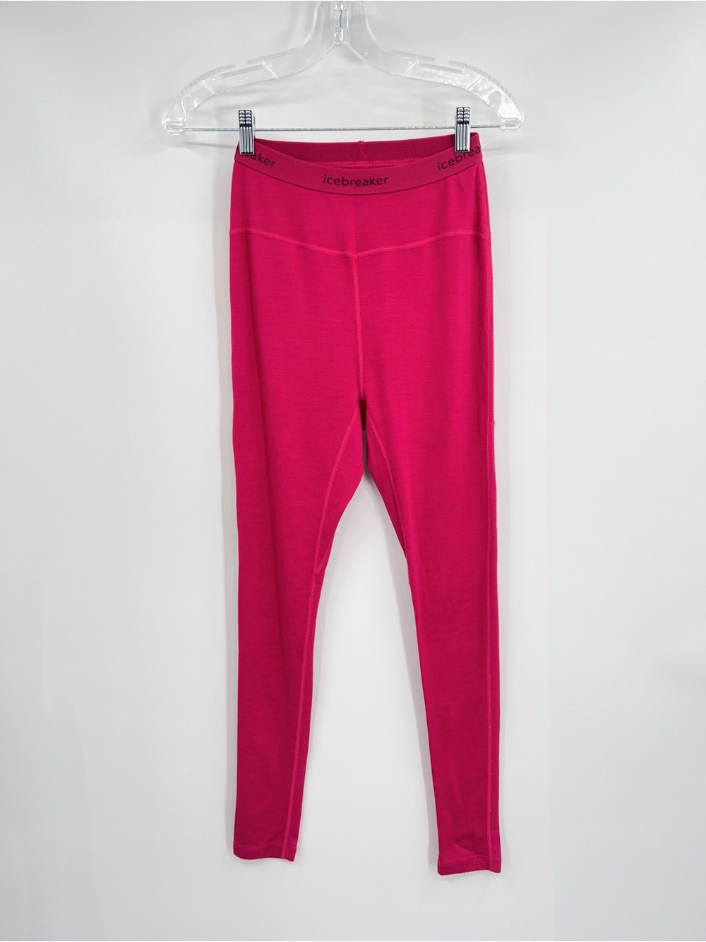 Icebreaker Merino 300 Base Layer Leggings Pants Pink Fuchsia S